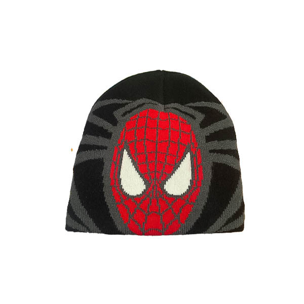 Kid's Spiderman Beanie Hat - Black 