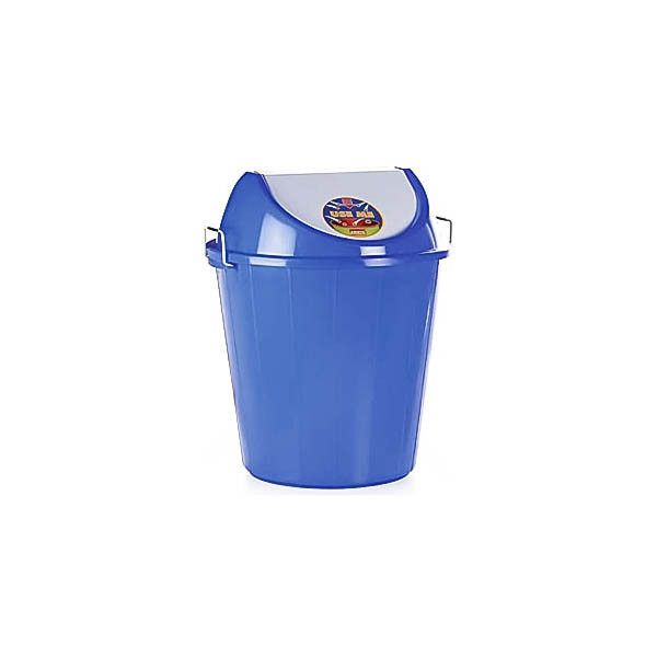 Plastic Dustbin with Lid(Blue) - 30 litres