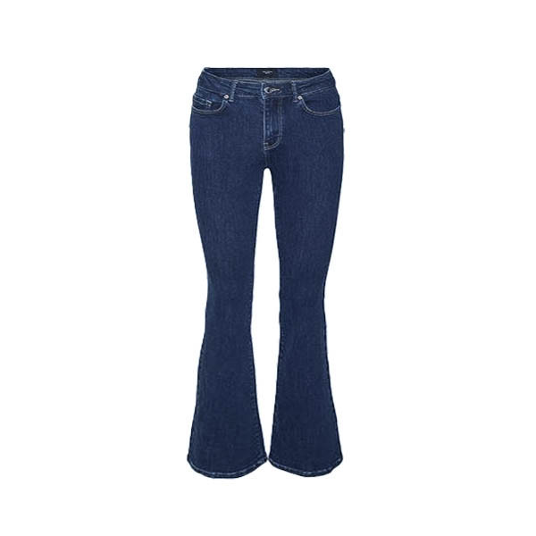 Women's High Waist Stretch Flare Jeans With Fur Inside(Blue)