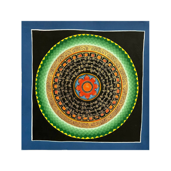 Om Mantra Mandala Thangka Painting- VII