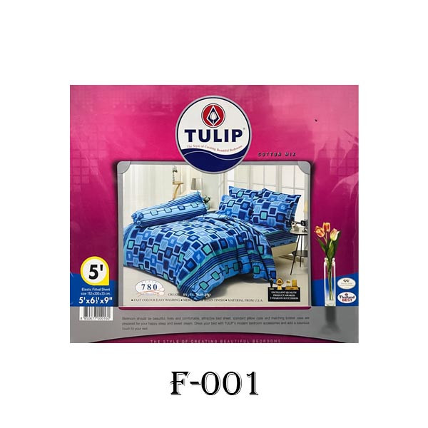 Tulip Fitted Bedsheet Queen Size-3Pcs (F001)