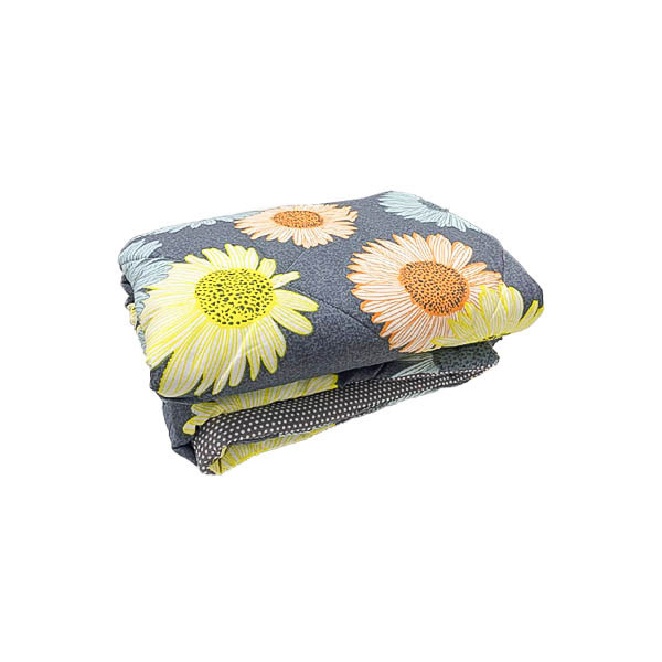Flower Printed Summer Blanket ( Single)- Gray