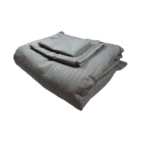 Grey Stain Strip Bed Sheet Set