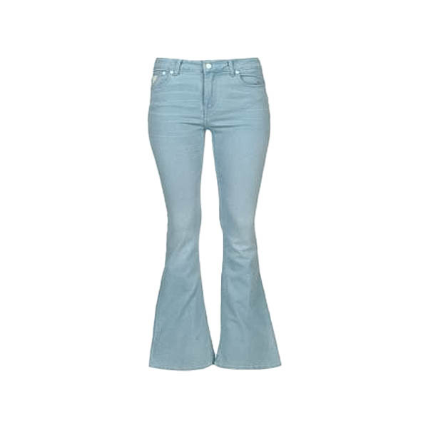Women's High Waist Stretch Flare Jeans With Fur Inside(Light Blue)