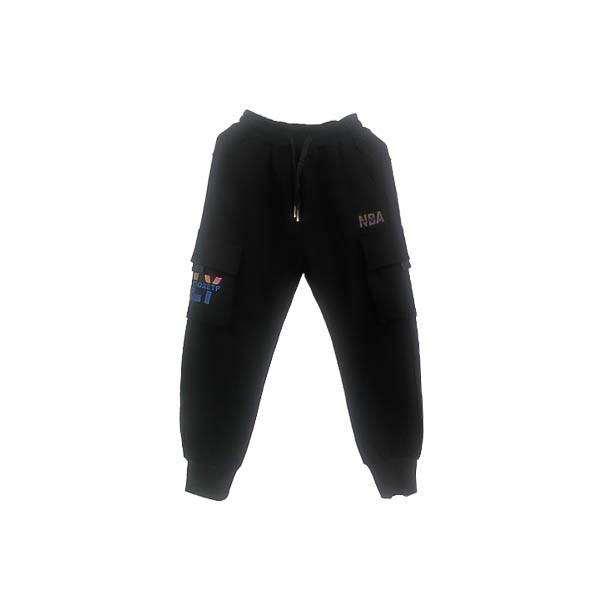 NBA Cargo Pants With Side Pocket For Kids - Black