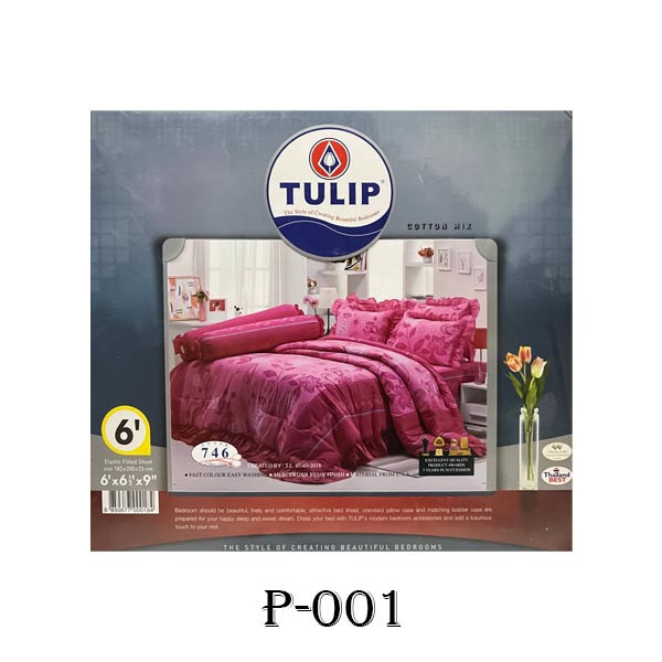Tulip Fitted Bedsheet King Size-3Pcs (P001)