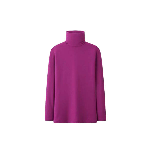 Women's Heattech Fleece Turtle Neck With Long Sleeve(Pink)