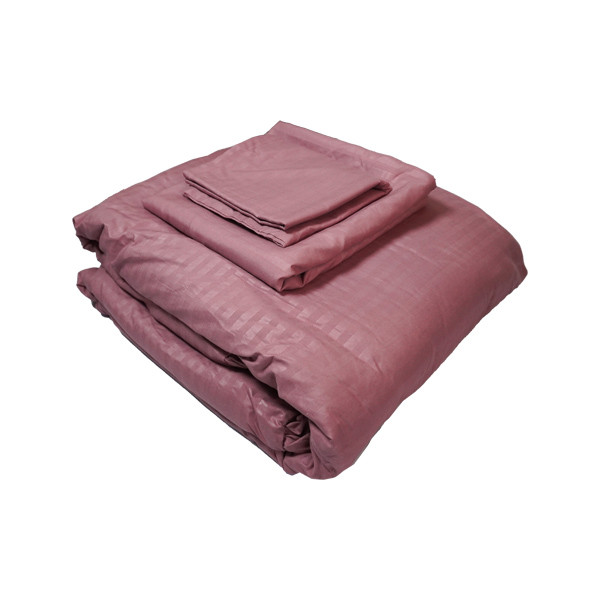Pink Stain Strip Bed Sheet Set